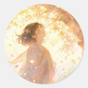 Dromerig Herfst Meisje Sticker