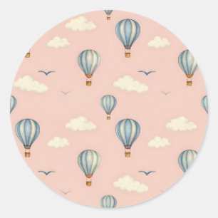 Dromerig hete luchtballon luchtpatroon ronde sticker