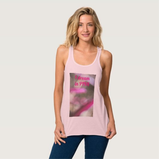 Dromerig Ik Droom In Roze Abstract Boho Chic Tanktop (Volledige Voorkant)