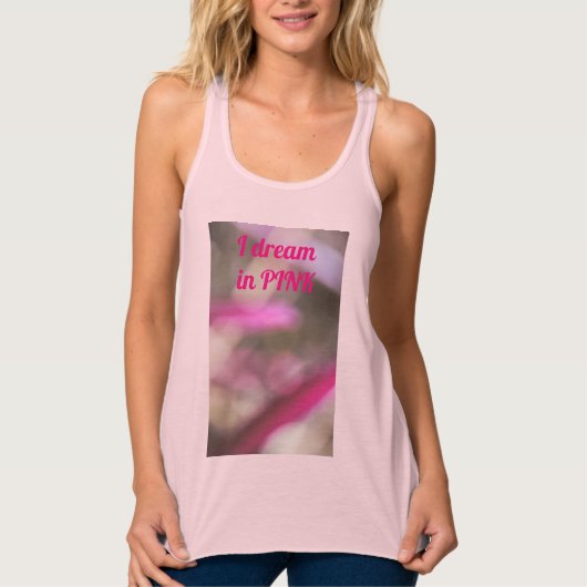 Dromerig Ik Droom In Roze Abstract Boho Chic Tanktop (Voorkant)