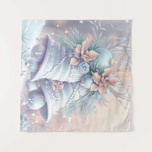 Dromerig kerstbeltapijt wandkleed (Voorkant (horizontaal))