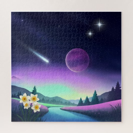 Dromerig kosmisch landschap legpuzzel (Verticaal)
