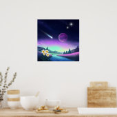 Dromerig kosmisch landschap poster (Keuken)