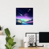 Dromerig kosmisch landschap poster (Thuiskantoor)