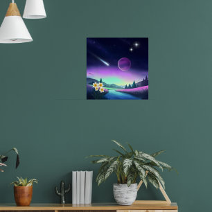 Dromerig kosmisch landschap poster