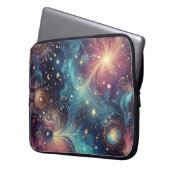 Dromerig kosmisch patroon met sterrenstelsels en s laptop sleeve (Voorkant Links)