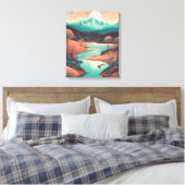 Dromerig landschap in popartstijl canvas afdruk (Insitu (Slaapkamer))