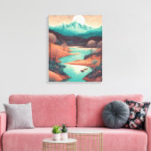 Dromerig landschap in popartstijl canvas afdruk (Insitu (Woonkamer))