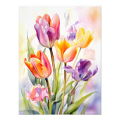 Dromerig landschap met bloeiende bloemen foto afdruk (Voorkant)