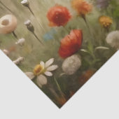 Dromerig landschap met wilde bloemen decoupage tissuepapier (Detail)