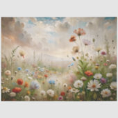 Dromerig landschap met wilde bloemen decoupage tissuepapier (Voorkant)