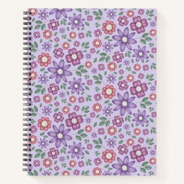 dromerig lavendel pastel bloemenpatroon notitieboek