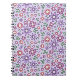 dromerig lavendel pastel bloemenpatroon notitieboek