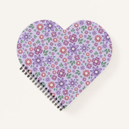 dromerig lavendel pastel bloempatroon notitieboek