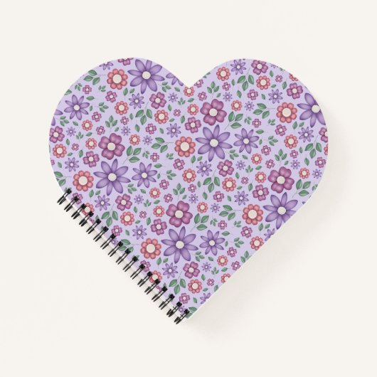 dromerig lavendel pastel bloempatroon notitieboek (Voorkant)