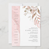 Dromerig Loof Bruidsdouche Roze ID817 Kaart (Voorkant)