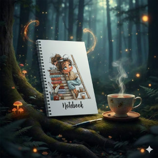 Dromerig Meisje dat van Boeken Houdt – Esthetisch Notitieboek