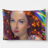 Dromerig meisje met regenbooglampen etui (Achterkant)