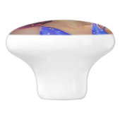 Dromerig meisje met regenbooglampen keramische knop (Zijkant)