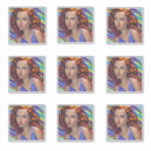 Dromerig meisje met regenbooglampen sticker (Voorkant)