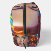 Dromerig meisje met regenbooglampen toilettasje (Rechts)