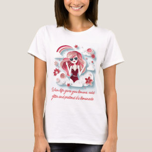 Dromerig meisje verliefd op het leven t-shirt