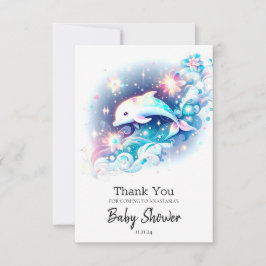Dromerig Modern Dolfijn Baby shower Bedankkaart