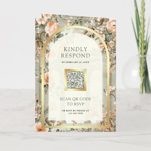 Dromerig Mughal-paleis QR-code Indiase bruiloft (Achterkant)