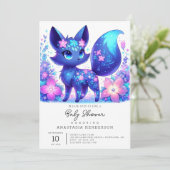 Dromerig Mythisch Fox Baby shower Kaart (Staand voorkant)