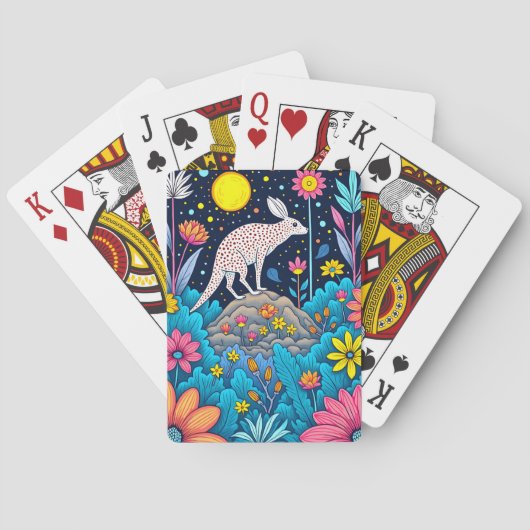 Dromerig Nachtelijk Bos Pokerkaarten (Achterkant)