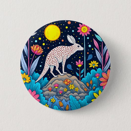 Dromerig Nachtelijk Bos Ronde Button 5,7 Cm (Voorkant)