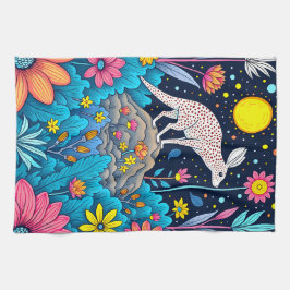 dromerig nachtelijk bos theedoek