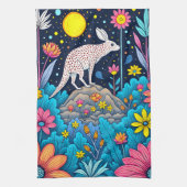 dromerig nachtelijk bos theedoek (Verticaal)