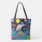 dromerig nachtelijk bos tote bag (Achterkant)