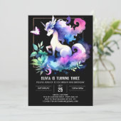 Dromerig Oerwoud Paard Verjaardag Kaart (Staand voorkant)