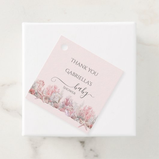 Dromerig onder het Zee Baby shower Bedankjes Labels (In situ)