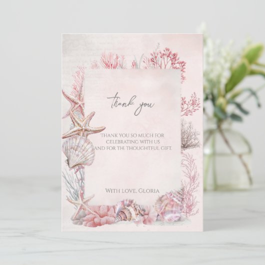 Dromerig onder het Zee Baby shower Bedankkaart (Staand voorkant)