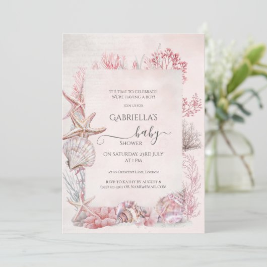 Dromerig onder het Zee Baby shower Kaart (Staand voorkant)