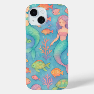 Dromerig onderwater fantasiepatroon iPhone 15 case