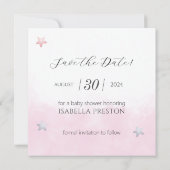 Dromerig over de maan wasbeer meisje Baby shower Save The Date (Achterkant)