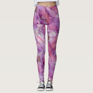 dromerig Paarse marmer Leggings