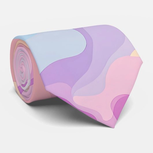 Dromerig pastel Abstract wolkenpatroon in Waterver Stropdas (Opgerold)