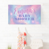 Dromerig Pastel Roze Blauw Kosmisch Sterren Stelse Spandoek (Insitu)