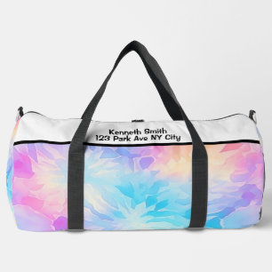 Dromerig Pastel Tie Dye Monogram Persoonlijke Onts Plunjezak