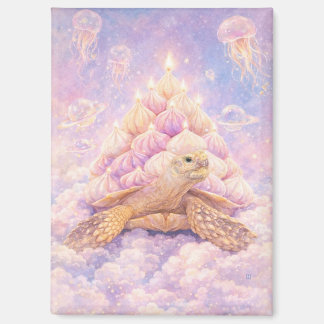 Dromerig pastel Zefir verjaardag schildpad in wolk Magneet