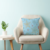 "Dromerig Pastelblauw Sterpatroon Worp Kussen (Stoel)