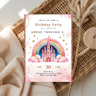 Dromerig Regenboog Prinsessen Kasteel 3e Verjaarda Kaart