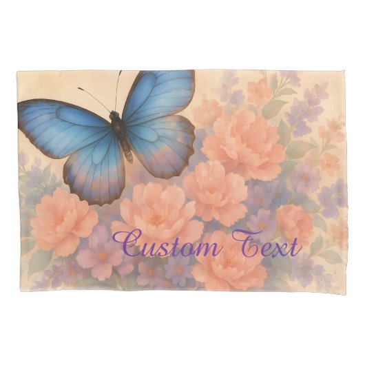 Dromerig Roos Elegant Butterfly Art Cushion Floral Kussensloop (Voorkant)