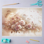 Dromerig Roze Bloemen Decoupage Tissue Papier (Craft)