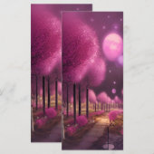 Dromerig Roze Nightscape Bladwijzer Menu (Voorkant / Achterkant)